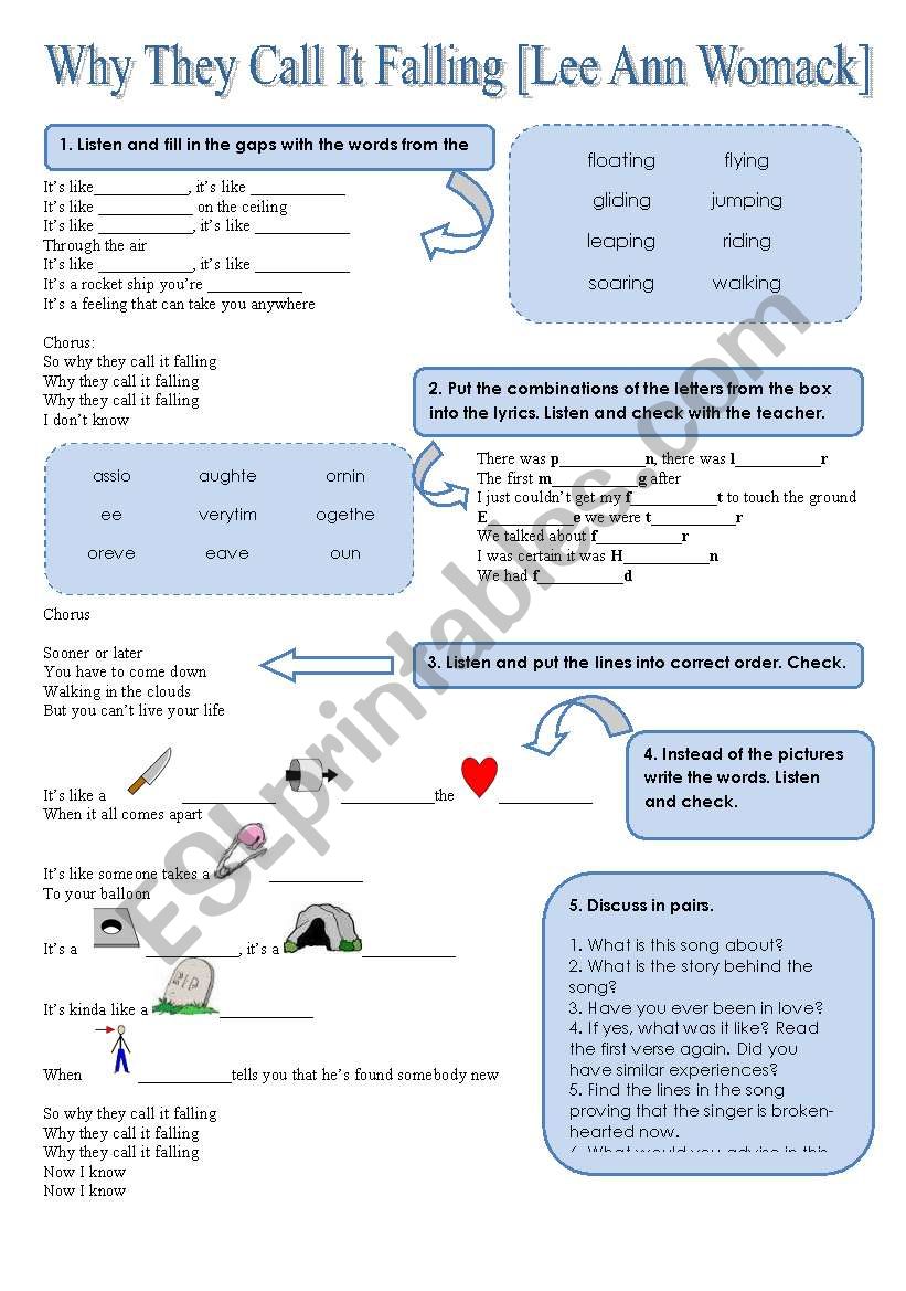 SONG!!! Why They Call It Falling [Lee Ann Womack] - Printer-friendly version included